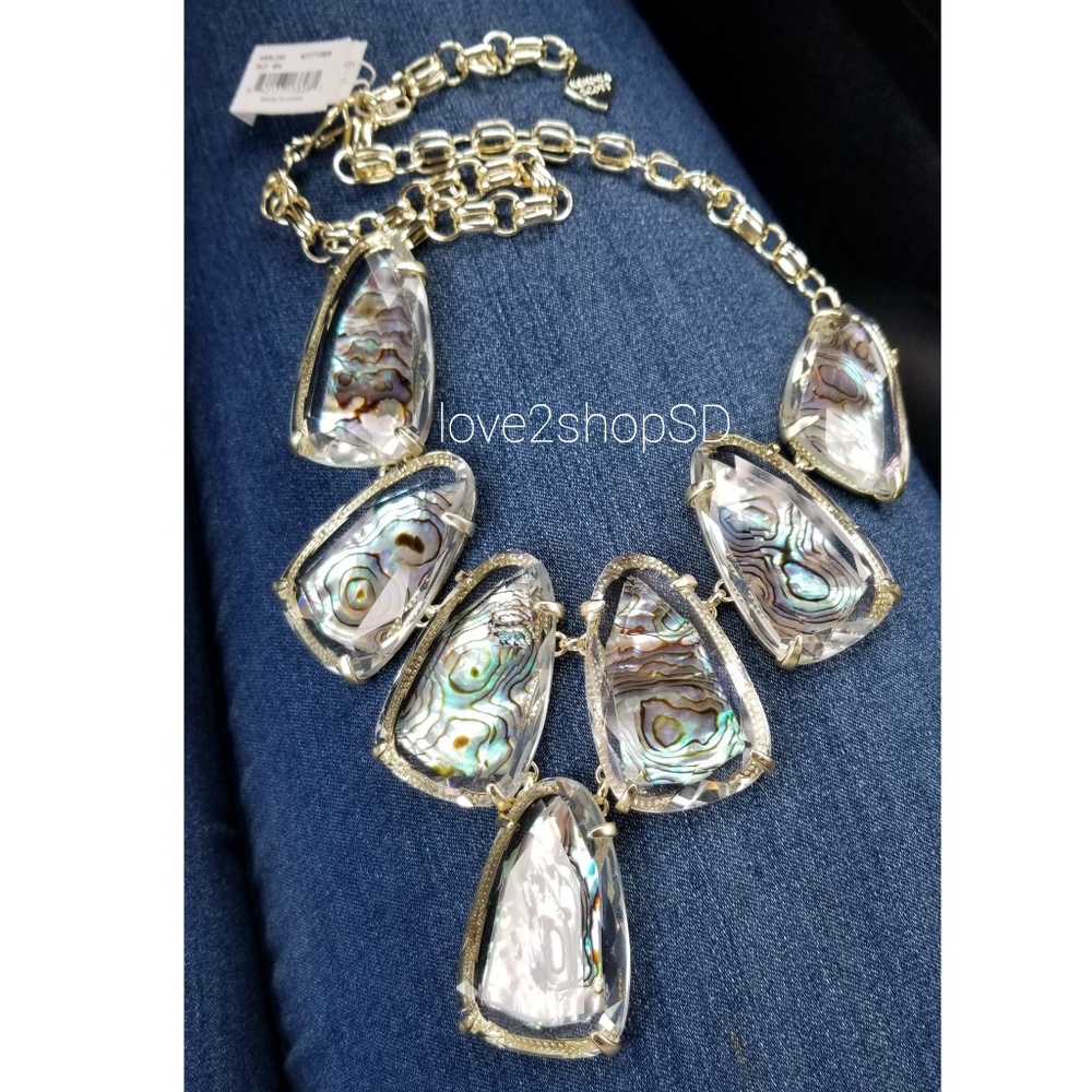 Kendra Scott Abalone Suspended gold necklace - Picture 1 of 5